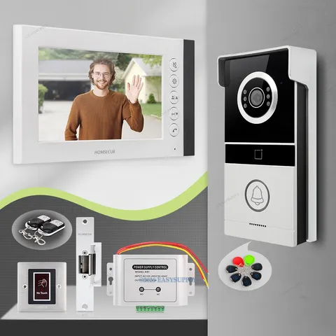 HOMSECUR 7" Video Door Phone Intercom Doorbell Door Unlock Monitoring Security