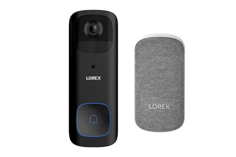 Lorex 2K Wi-Fi Video Doorbell (Battery-Operated) with Wi-Fi Chimebox (32GB)