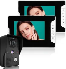 Wired Video Intercom Doorbell System 7 Inches LCD Monitor Video Door Phone Kits