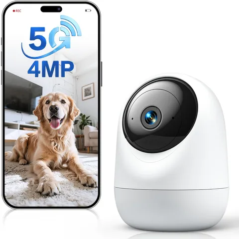 4MP Pet Camera with Phone App, Indoor Camera Plug-in, 5G&2.4GHz