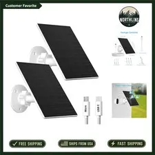 Adjustable 2 Pack Solar Panels for Security Cameras - 7.2ft Cable & Weatherproof