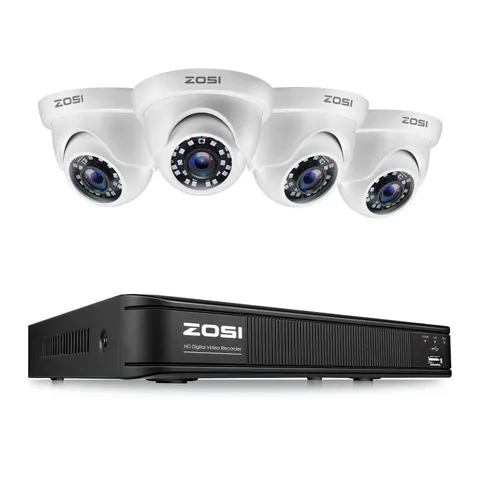 ZOSI H.265+ 5MP-Lite DVR 1080p HD Outdoor Home Dome CCTV Security Camera System