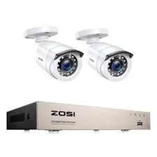 ZOSI 8CH H.265+ 5MP Lite DVR 2MP 1080P Home Security Camera System IR IP66 CCTV