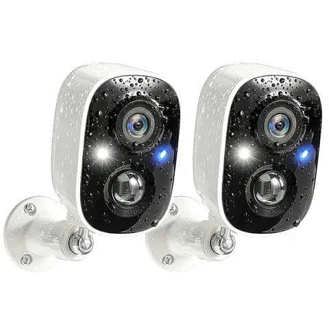 GMK Security Cameras Wireless Outdoor, 2K Battery Powered Cameras for Home Se...