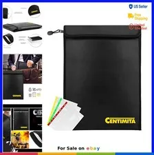 Fireproof Document Bag 2000F Waterproof Money Safe Folder Zipper 15x11 Inch A4