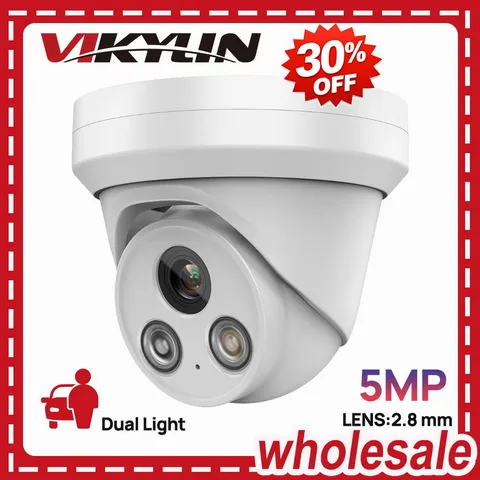 Vikylin 5MP Smart Dual Light POE Camera ONVIF Full Color IP Camera Outdoor NDAA