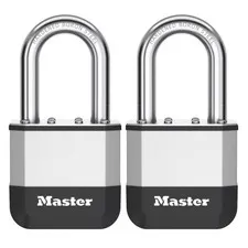 Master Lock Elite Padlock 51mm LS KA Twin Pack