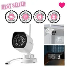 1080p Outdoor Wireless Security Camera with 65ft Night Vision & Motion Detection