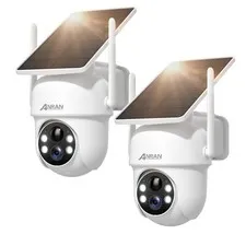 Solar Cameras Wireless Outdoor,2K Cameras for Home with Fixed Solar Panel, 36...