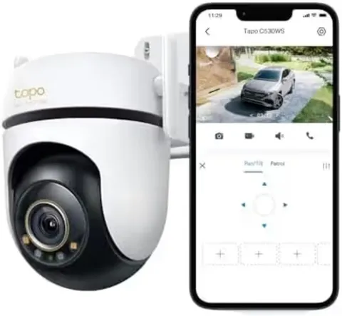 Tapo 3K 5MP Outdoor Pan/Tilt Security Wi-Fi Camera – 360° View, White, MSRP $70