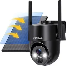 2K Solar Security Camera Wireless Outdoor WiFi 3MP Home Surveillance Night Vi...
