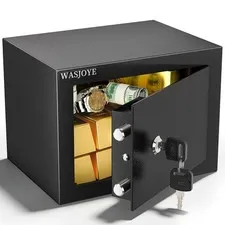 Home Small Safe Box - Key Lock Coffre Fort Steel High Security Safety Box, 0....