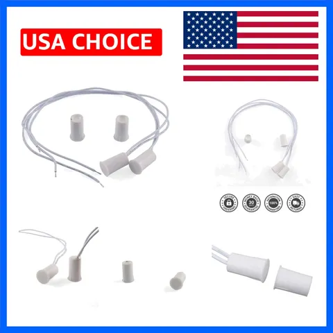2 Pcs Recessed Door Window Magnetic Switch Wired Home Security Alarm Contact ...
