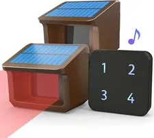 Driveway Alarm- 1/2Mile Solar Driveway Alarm System- 1 Receiver+2 Sensors
