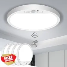 slochi Motion Sensor Light Indoor Wired 7 Inch White 4 Pack