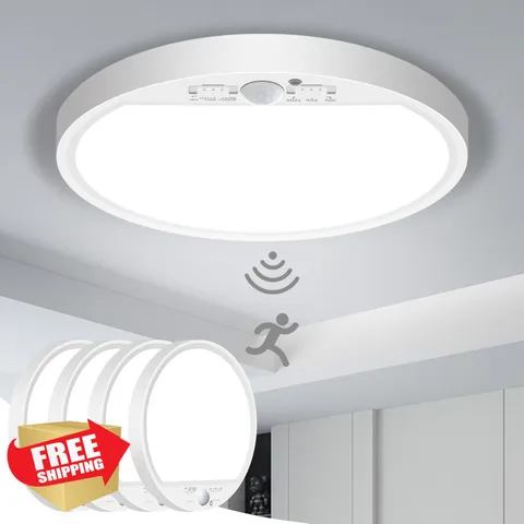 slochi Motion Sensor Light Indoor Wired 7 Inch White 4 Pack