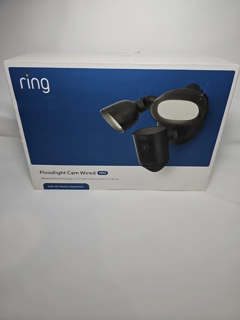 Floodlight Cam Pro with 2K Video and Ring Vision, 2 LED Lights - Black - New