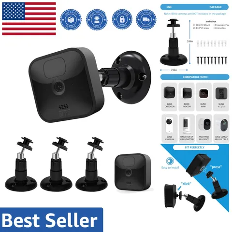 3-Pack Adjustable Blink Camera Mount - Weather-Resistant for Indoor/Outdoor Use