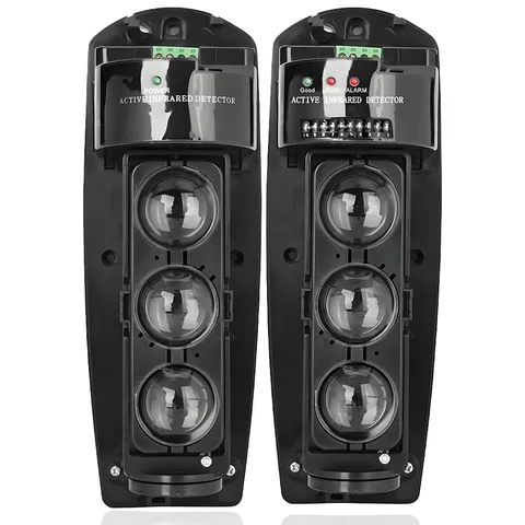 Triple Beam Alarm Photoelectric Beam Sensor Detector System Outdoor Weatherpr...