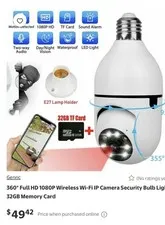 Wireless, Panoramic Surveillance Camera W Motion Detector, Easy Setup, $49 New