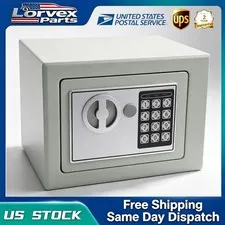 GRAY Safe Digital Electronic Key Pad Lock Cash Box Home Security HD‑duty Steel