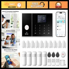 Wireless Home Security Alarm System DIY Kit, 24 Pcs WiFi GSM 4G, App Alerts, SOS
