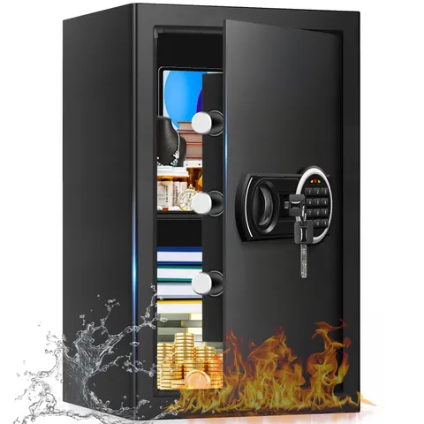 3.3 Cuft Large Home Safes Water and Fireproof with Digital Keypad and Key Loc...