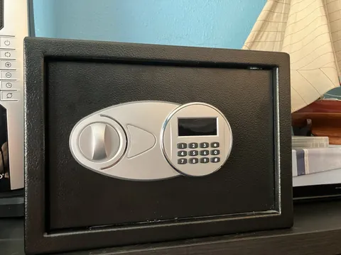 AmazonBasics Small Digital Home Security Safe Electronic Keypad Key Lock Black