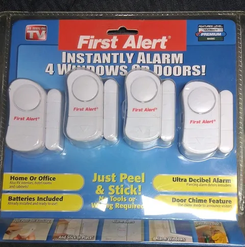 First Alert Instantly Alarm 4 Windows or Doors Peel & Stick SKU 2716