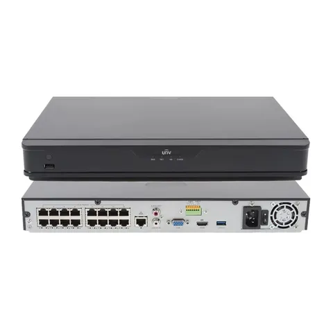 UNV 16-Channel 4K AI NVR NVR302-16B-P16-IQ 16-Port PoE 12MP Intelligent Recorder