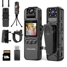 Body Camera with Audio and Video Recording 1080P FHD Mini Police Wearable 128GB
