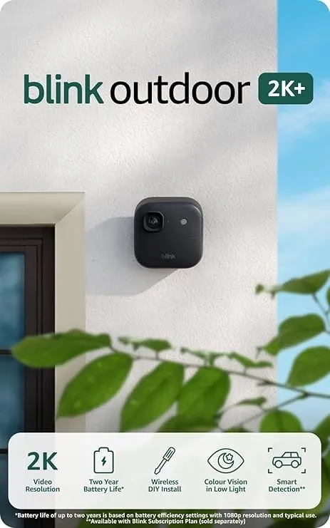 Blink Outdoor 2K Wireless Security Camera 2-Pack Black Brand New Sealed (BLACK)