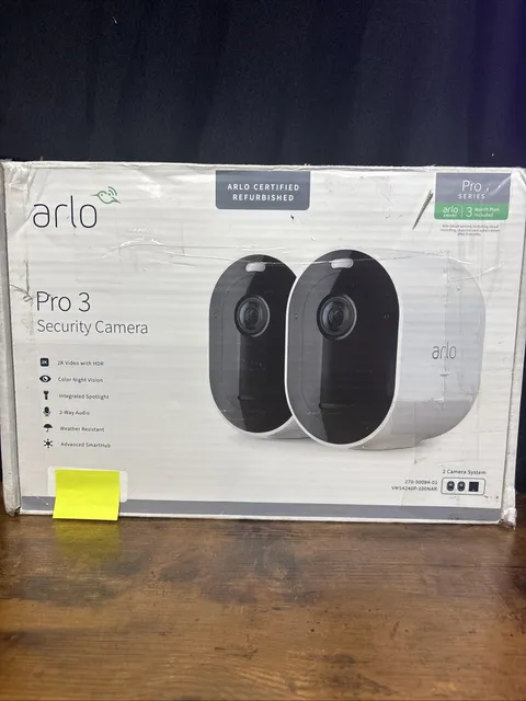 Arlo Pro 3 Wireless 2 Camera System 2K HDR 2 Way Audio Indoor/Outdoor (D2)