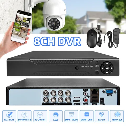 8 Channel H.265 1080P DVR with 1TB Hard Drive for Security Camera System USA