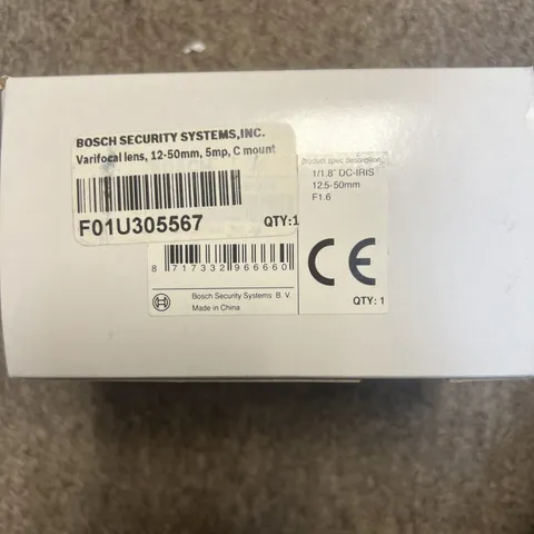 New Bosch F01U305567 12.5-50mm 5MP DC Iris C-Mount Varifocal Camera Lens