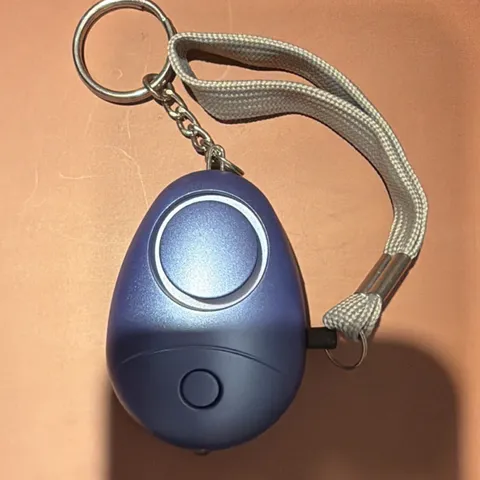 Blue Personal Attack Alarm with Keyring, Lanyard, Plastic, Battery Powered