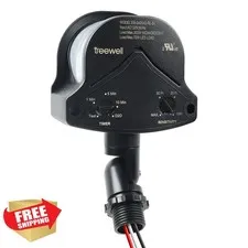 treewell 240-Deg Motion Detector Black Floodlight Sensor