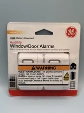 GE Audible Window/Door Alarms 2 Pack 120dB Battery Operated Peel & Stick Home