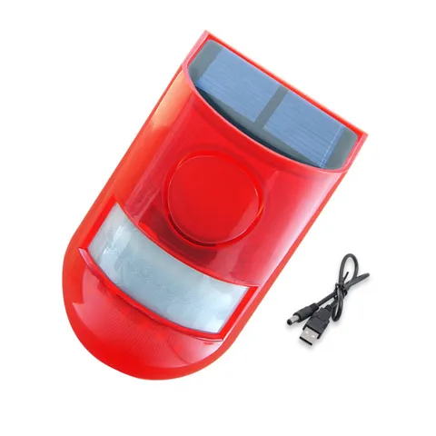 New Waterproof Solar 6LED Flashing Red Light Motion Sensor Security Alarm Lamp