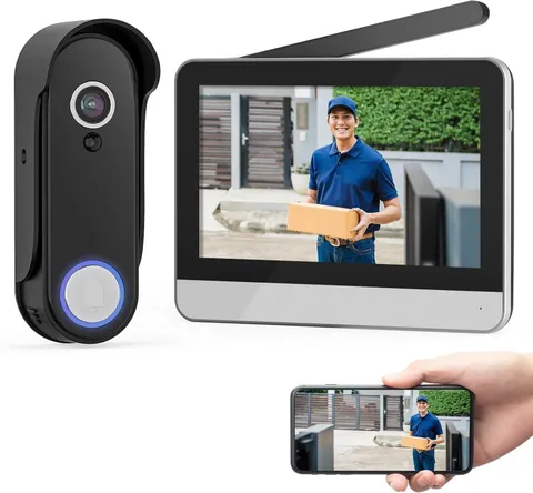 Wireless Smart Video Doorbell System 7in Touchscreen