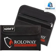 Small Fireproof Bag 5 x 8 inches, Non-itchy Fireproof Money Bag for Cash, Val...