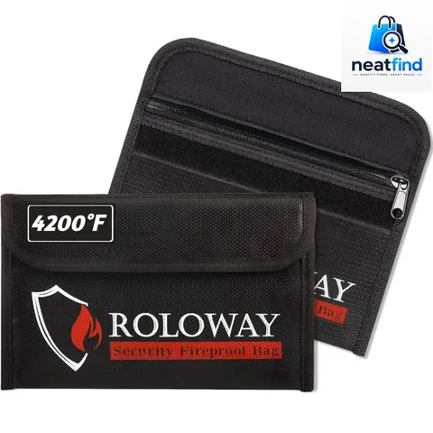 Small Fireproof Bag 5 x 8 inches, Non-itchy Fireproof Money Bag for Cash, Val...