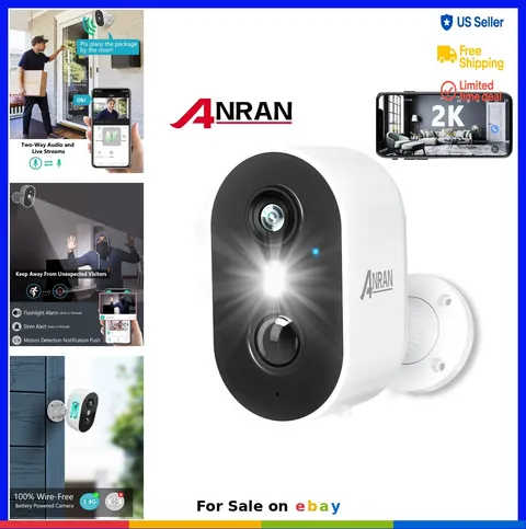 Outdoor Security Camera 2K Battery Powered Wireless WiFi with Night Vision