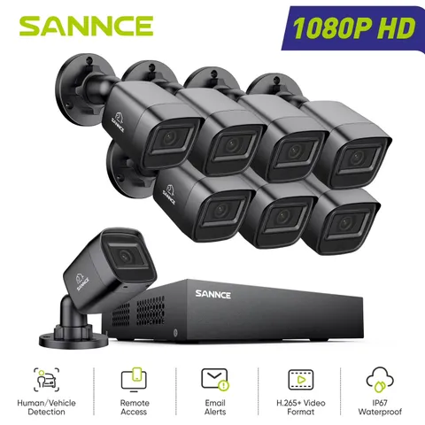 1080P Security Camera System 8CH Home Surveillance DVR and 4PCS 1080P Weatherpro
