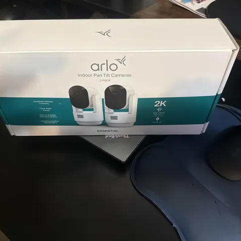 Arlo Essential Indoor Pan Tilt Security Camera 2K (2025 Release) -2 Cam Set NEW