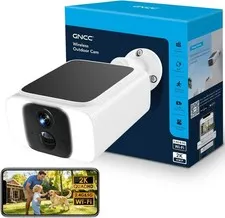 GNCC Solar Security Camera Wireless Outdoor, 2.4GHz & 5GHz WiFi, 4MP Color Night
