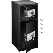 Large 2.6 Cubic Feet Black Steel Security Safe Box w/ Digital Lock & Keys