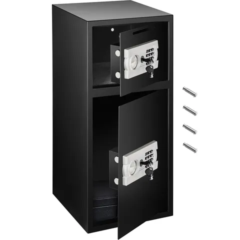Large 2.6 Cubic Feet Black Steel Security Safe Box w/ Digital Lock & Keys