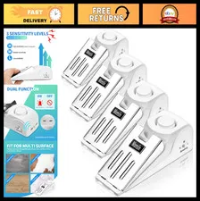 120DB Door Stop Alarm - Security Door Stopper Wedge for Home & Travel (4 Pack)