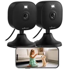 2K Cameras for Home Security, Plug-in Security Camera Outdoor/Indoor w/Color ...